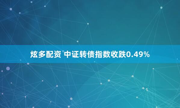 炫多配资 中证转债指数收跌0.49%